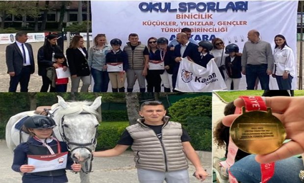 Kocaeli Atlı Spordan Yaren Irmak Öztürk Okul Sporları Küçükler Binicilikte Türkiye Şampiyonu oldu